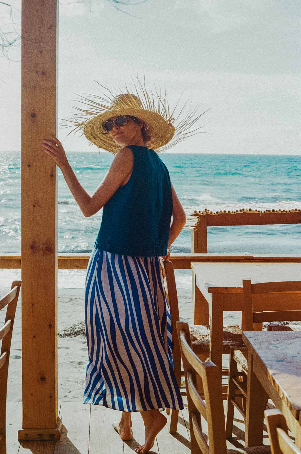 Cécile Blue Lines skirt