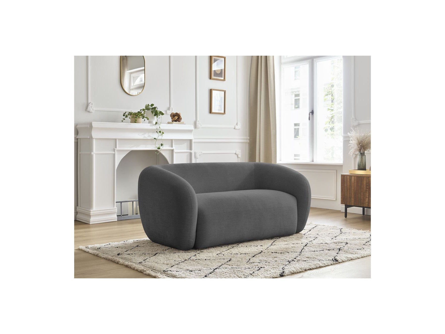 Celine - Canapé Droit Fixe 2 Places - Tissu Lisse