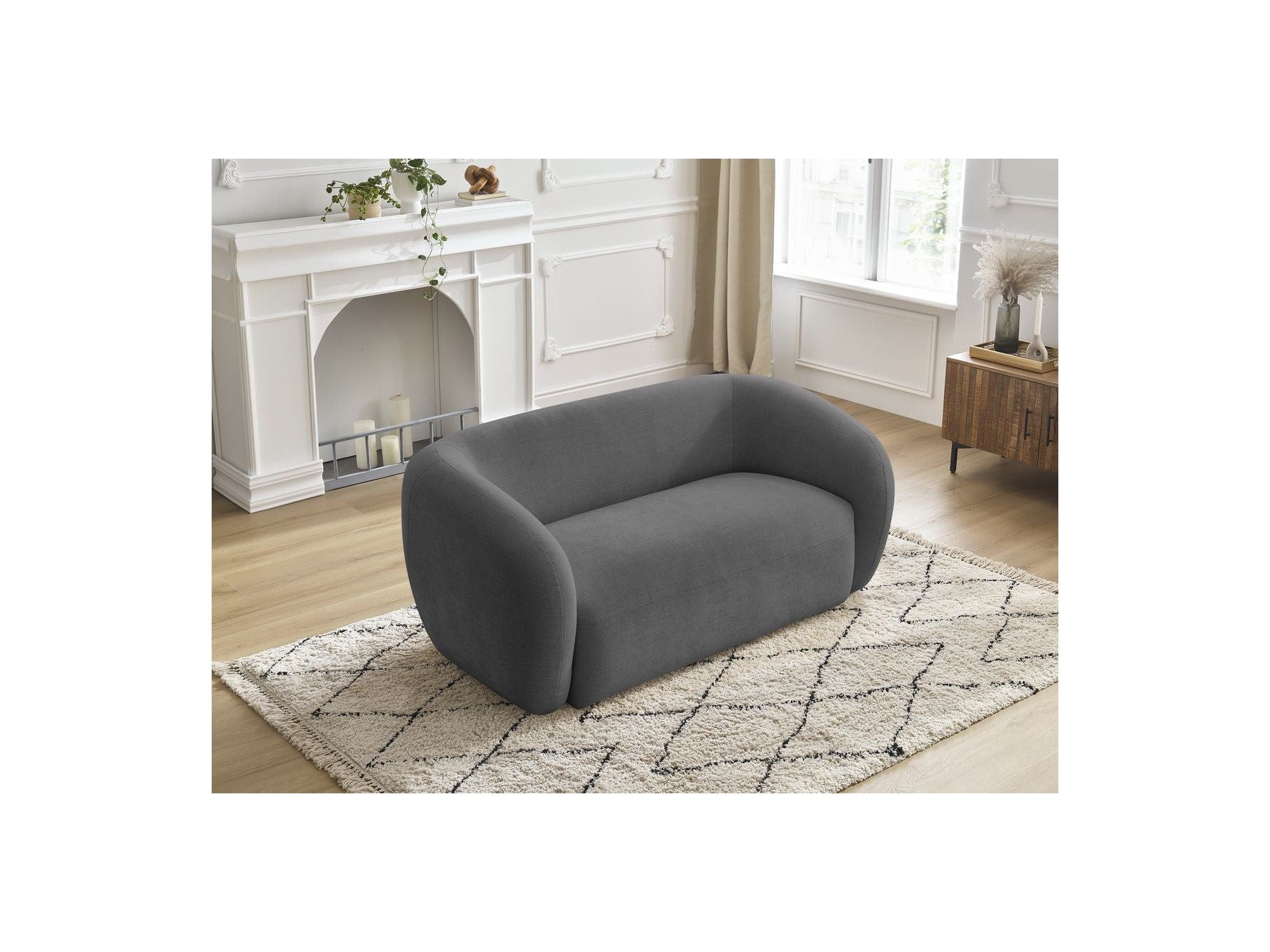 Celine - Canapé Droit Fixe 2 Places - Tissu Lisse