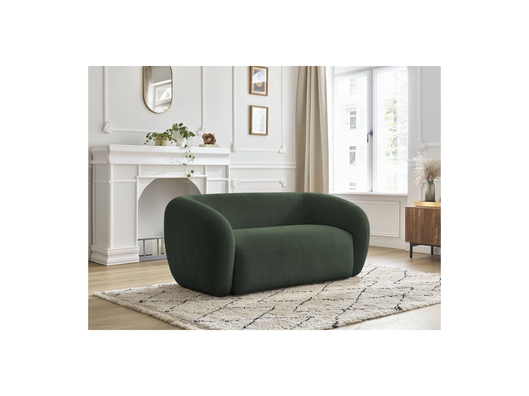 Celine - Canapé Droit Fixe 2 Places - Tissu Lisse