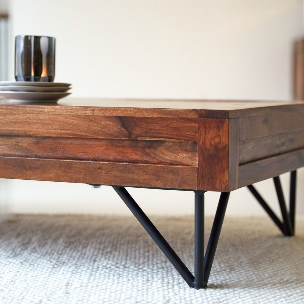 Bonnie - Table Basse Rangement - Palissandre - Marron Foncé