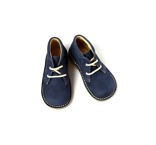 Chaussures Garçon À Lacets Gaspard - Nubuck Bleu Navy - Garçon