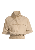 Active Short Sleeve Track Jacket - Dark Sand