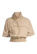 Active Short Sleeve Track Jacket - Dark Sand