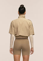Active Short Sleeve Track Jacket - Dark Sand