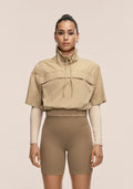 Active Short Sleeve Track Jacket - Dark Sand