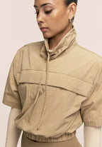Active Short Sleeve Track Jacket - Dark Sand