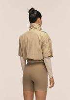 Active Short Sleeve Track Jacket - Dark Sand