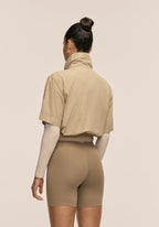 Active Short Sleeve Track Jacket - Dark Sand