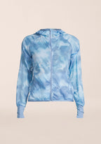 Breeze Printed Running Jacket - Breeze Blue Shadow