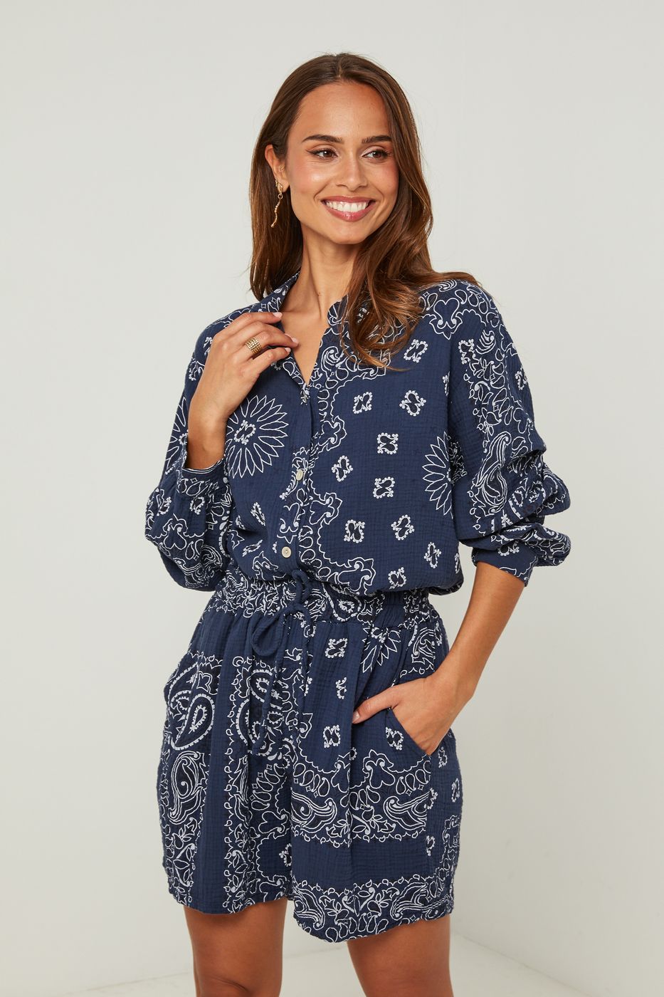 Shirt And Shorts Set - Navy