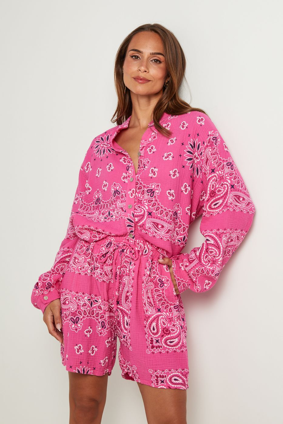 Shirt And Shorts Set - Pink