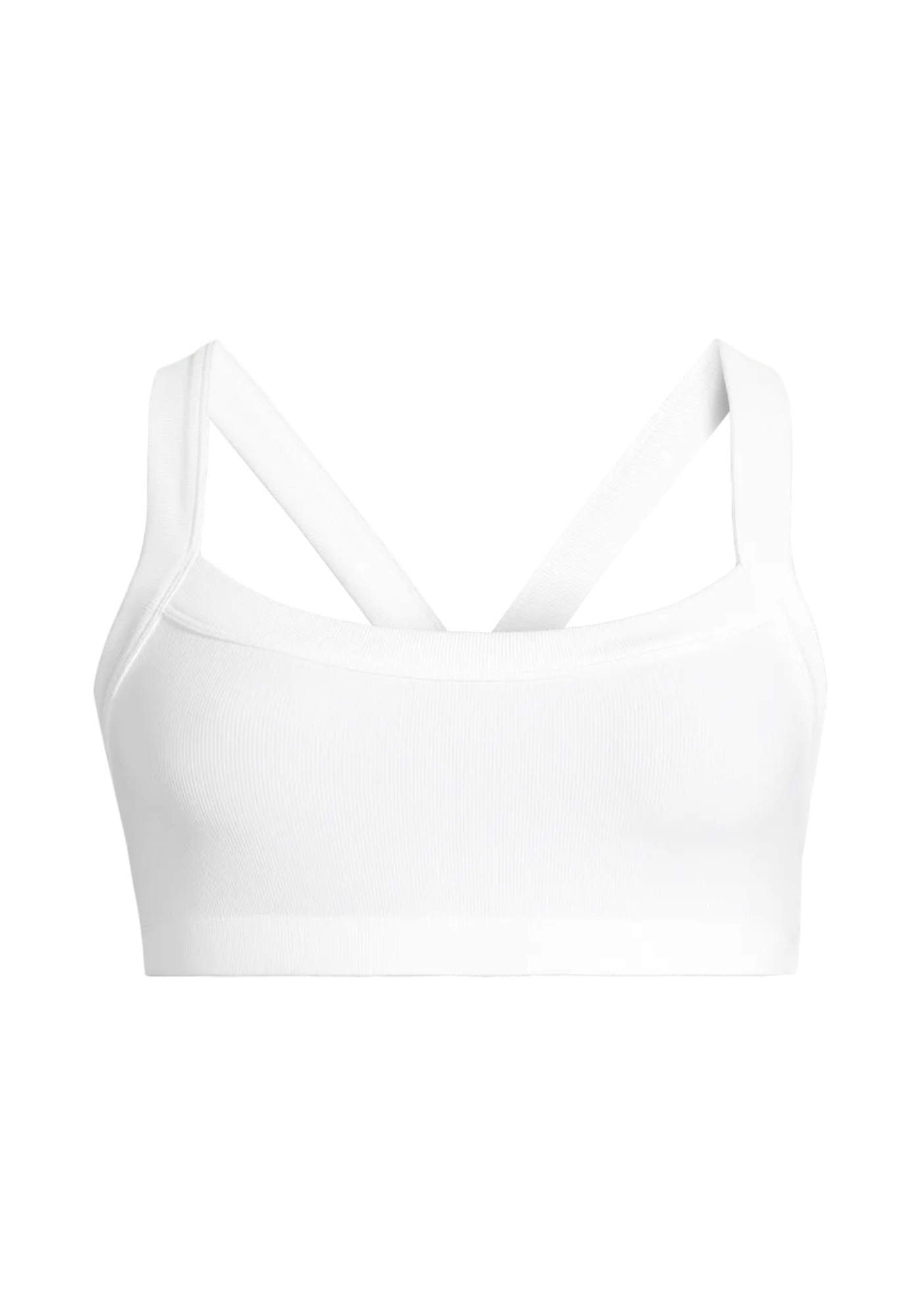 Defined Rib Sport Top - White