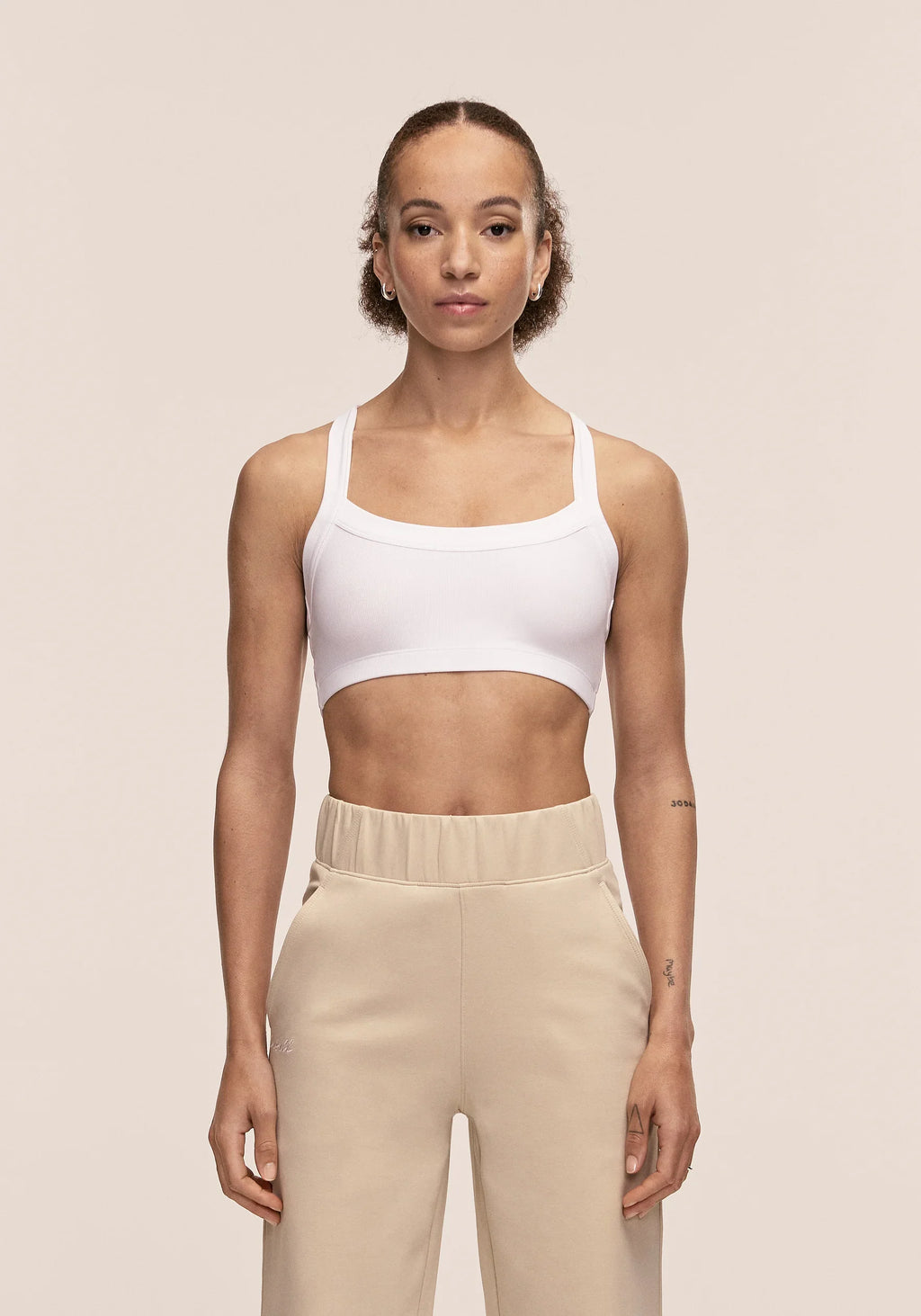 Defined Rib Sport Top - White