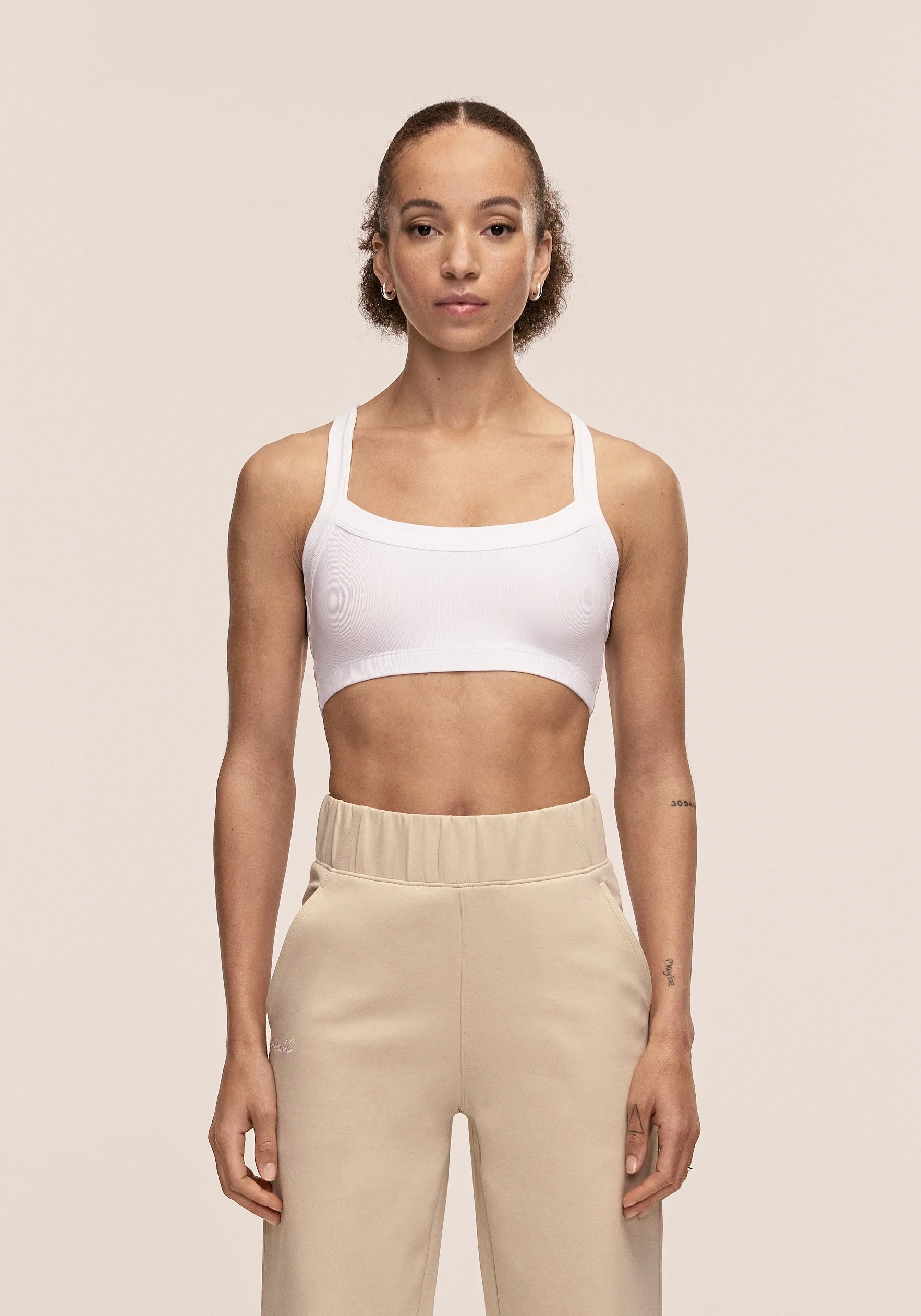 Defined Rib Sport Top - White