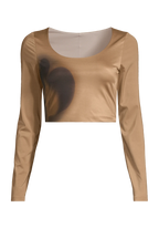 Aura Flower Print Long Sleeve - Aura Lt Khaki