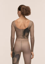 Aura Flower Print Long Sleeve - Aura Lt Khaki