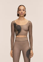 Aura Flower Print Long Sleeve - Aura Lt Khaki
