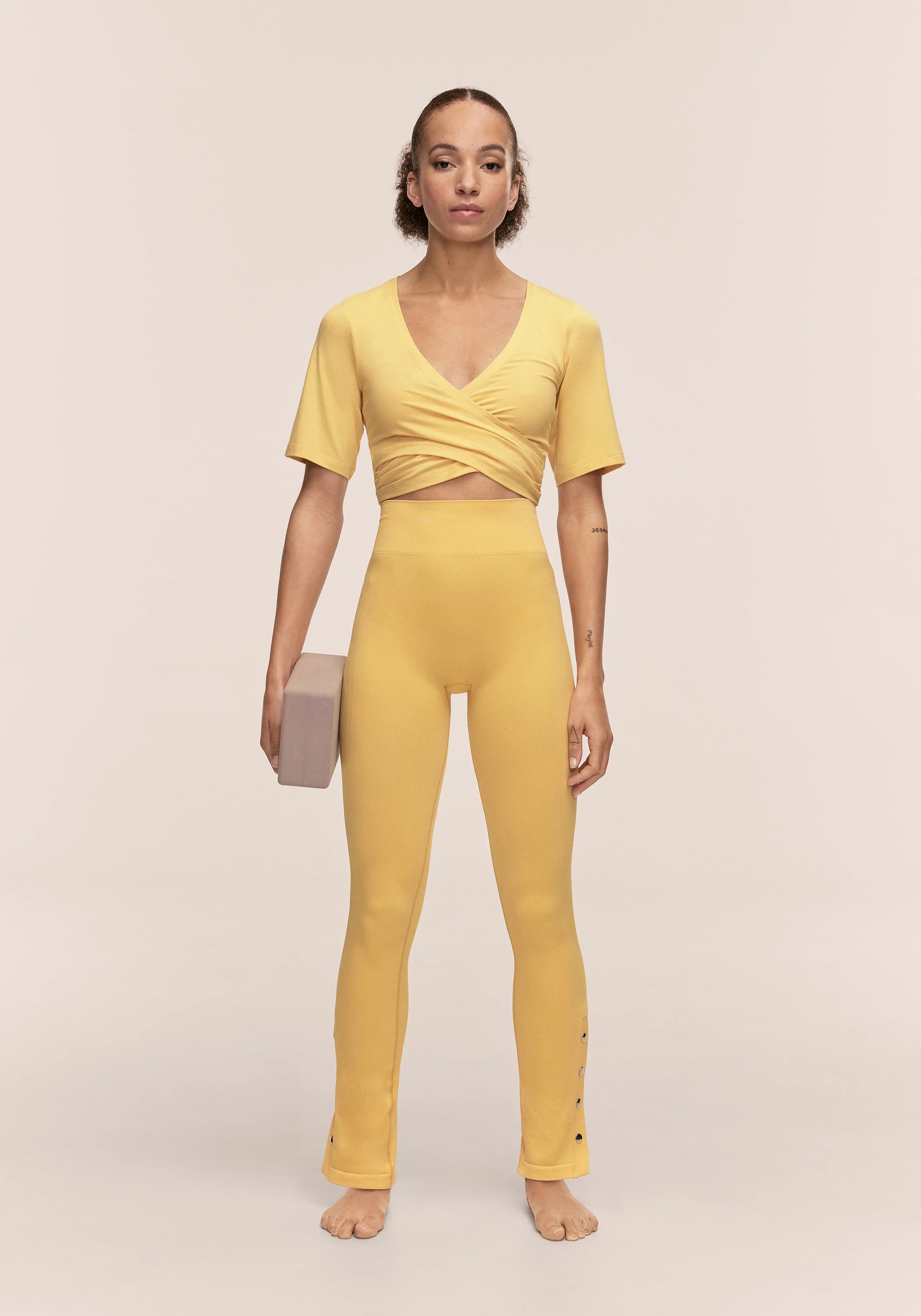 Deligth Cropped Wrap Top  - Soul Yellow