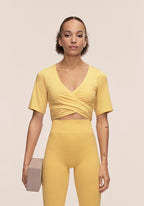Deligth Cropped Wrap Top  - Soul Yellow