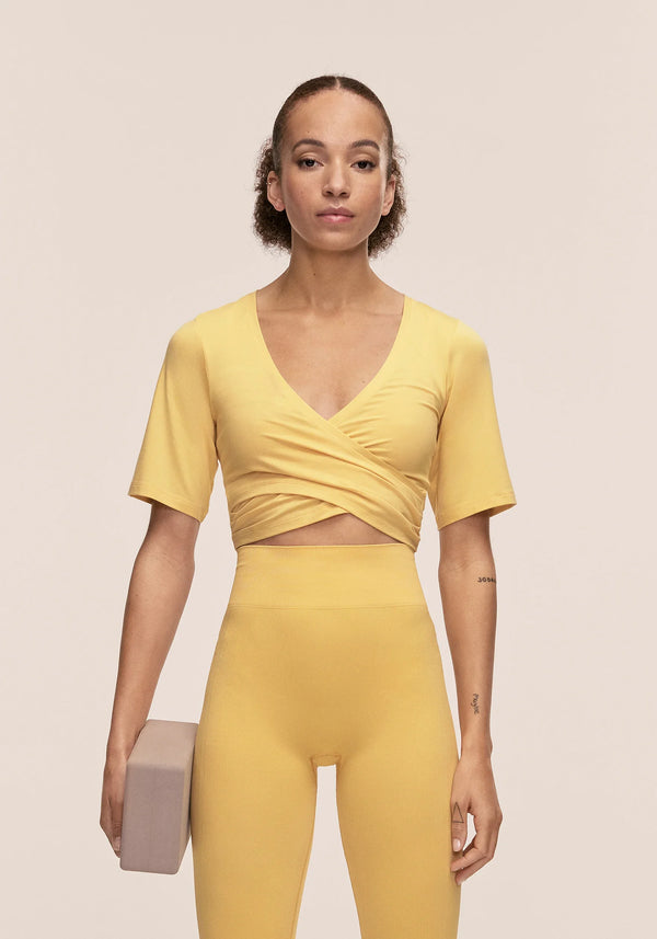 Deligth Cropped Wrap Top  - Soul Yellow
