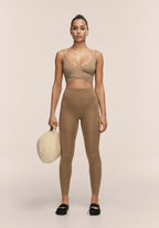 Cross Overlap Sports Top  - Light Khaki