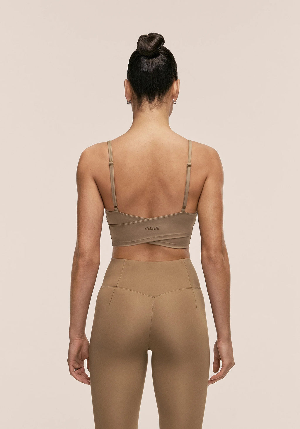 Cross Overlap Sports Top  - Light Khaki