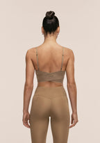 Cross Overlap Sports Top  - Light Khaki