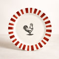 Juego de 6 platos llanos Quiquiriquí de 26,5 cm de porcelana