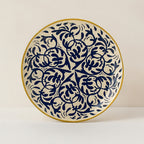 Lot De 6 Assiettes Plates - Héraclée - 27Cm - Grès - Décor Bleu