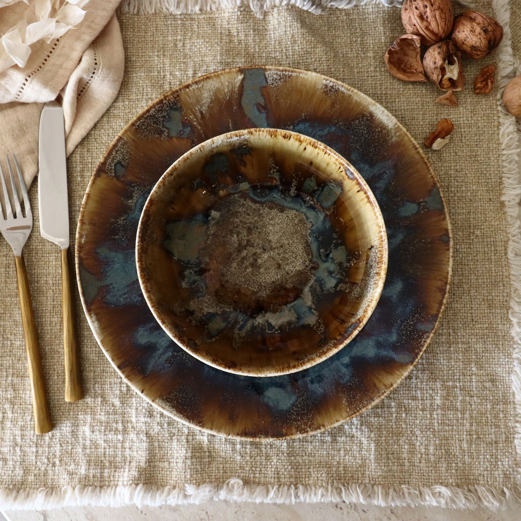 Set of 6 Volcano reactive-glaze bowls – 16 cm
