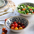 Set of 6 Héraclée Green-Patterned Stoneware Deep Plates - 20cm