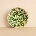 Set of 6 Héraclée Green-Patterned Stoneware Deep Plates - 20cm