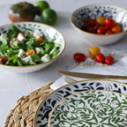 Set of 6 Héraclée Dessert Plates - 19 cm - Stoneware - Green Pattern