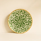 Set of 6 Héraclée Dessert Plates - 19 cm - Stoneware - Green Pattern