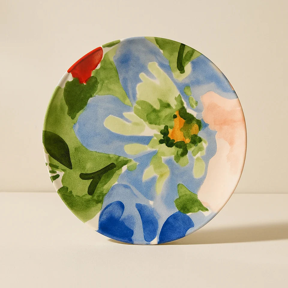 Juego de 6 platos llanos - Floralux - 26,5 cm - porcelana