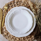 Juego de 6 platos de postre - Charlotte - 20 cm - gres - blanco
