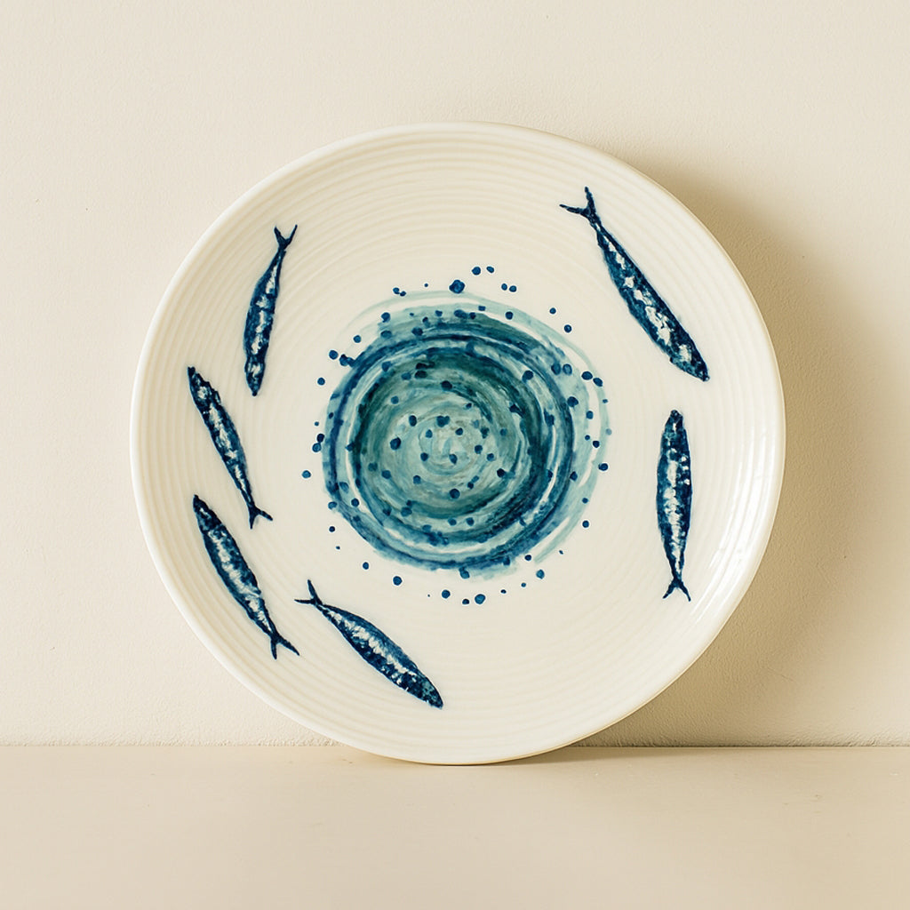 Set of 6 Dinner Plates - Sardine - 27 cm - Earthenware
