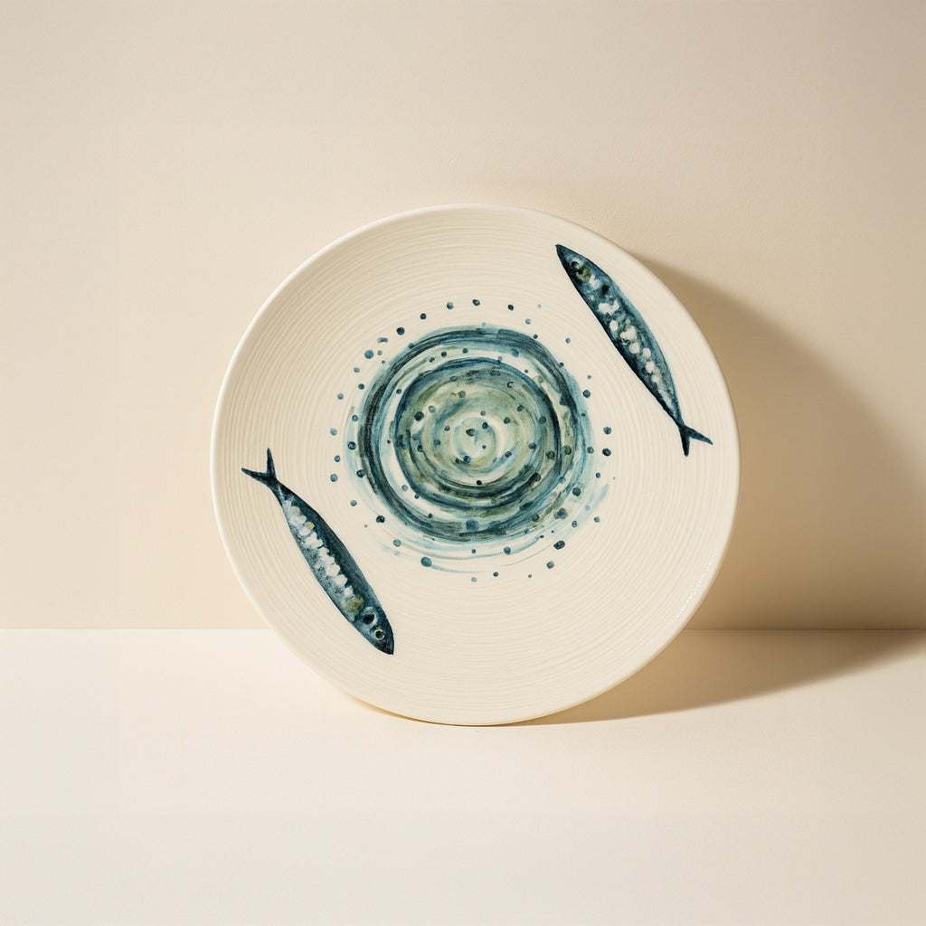 Set of 6 Dessert Plates - Sardine - 20 cm - Earthenware