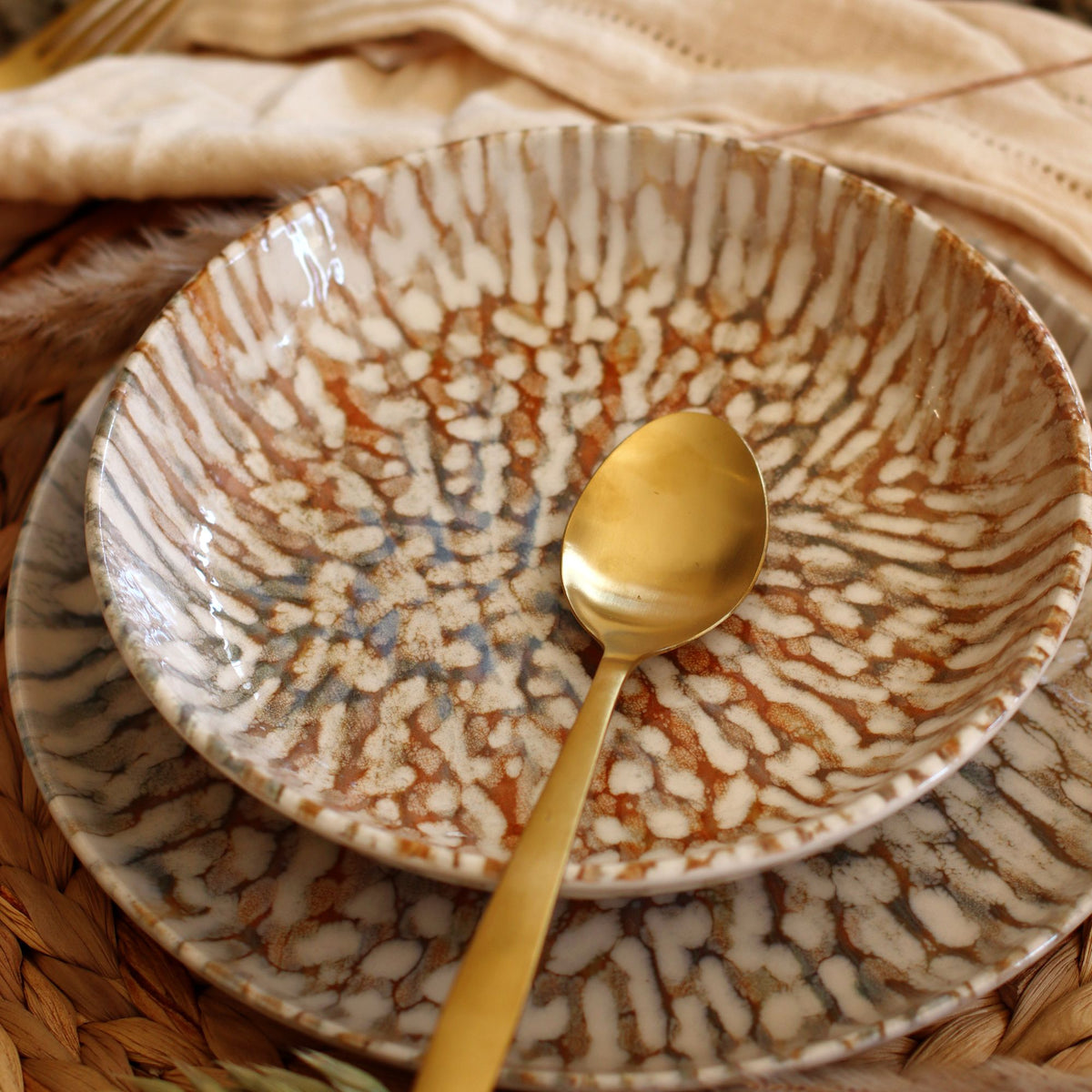 Set of 6 Amber soup plates – 20.5 cm – stoneware