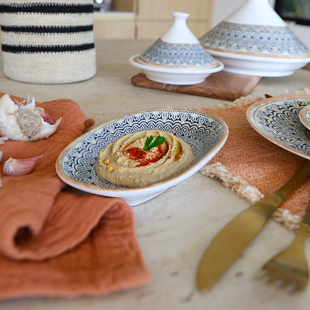 Set of 6 Oval Plates - Byzantium - 18.5 × 10.5 cm - Porcelain
