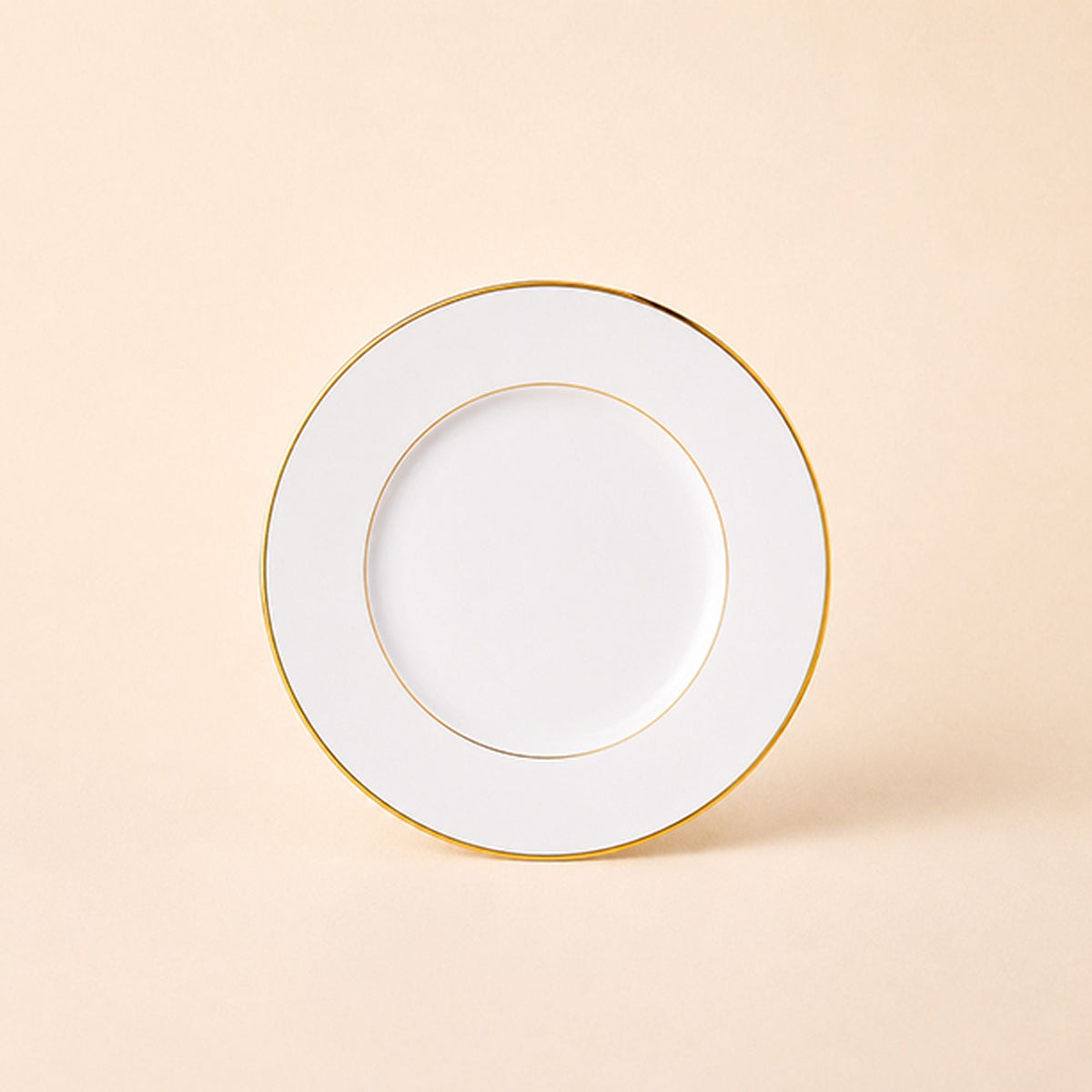 Set of 6 Classic Gold Rim Dessert Plates - 20.5 cm - Porcelain