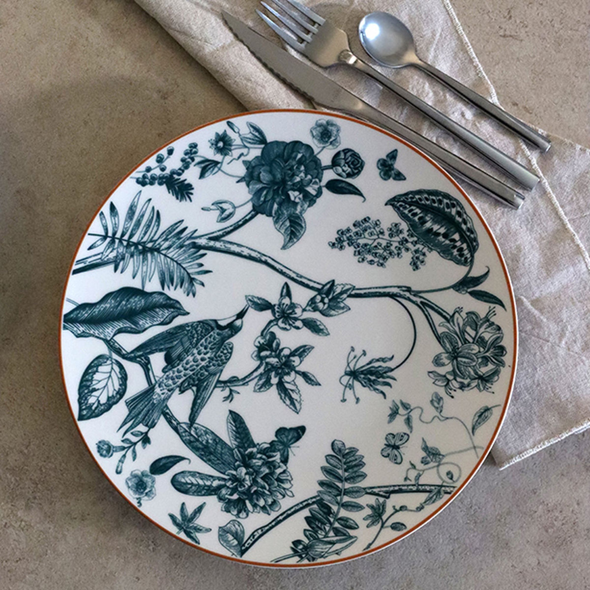Set of 6 Dinner Plates - Botanic - 27 cm - Porcelain