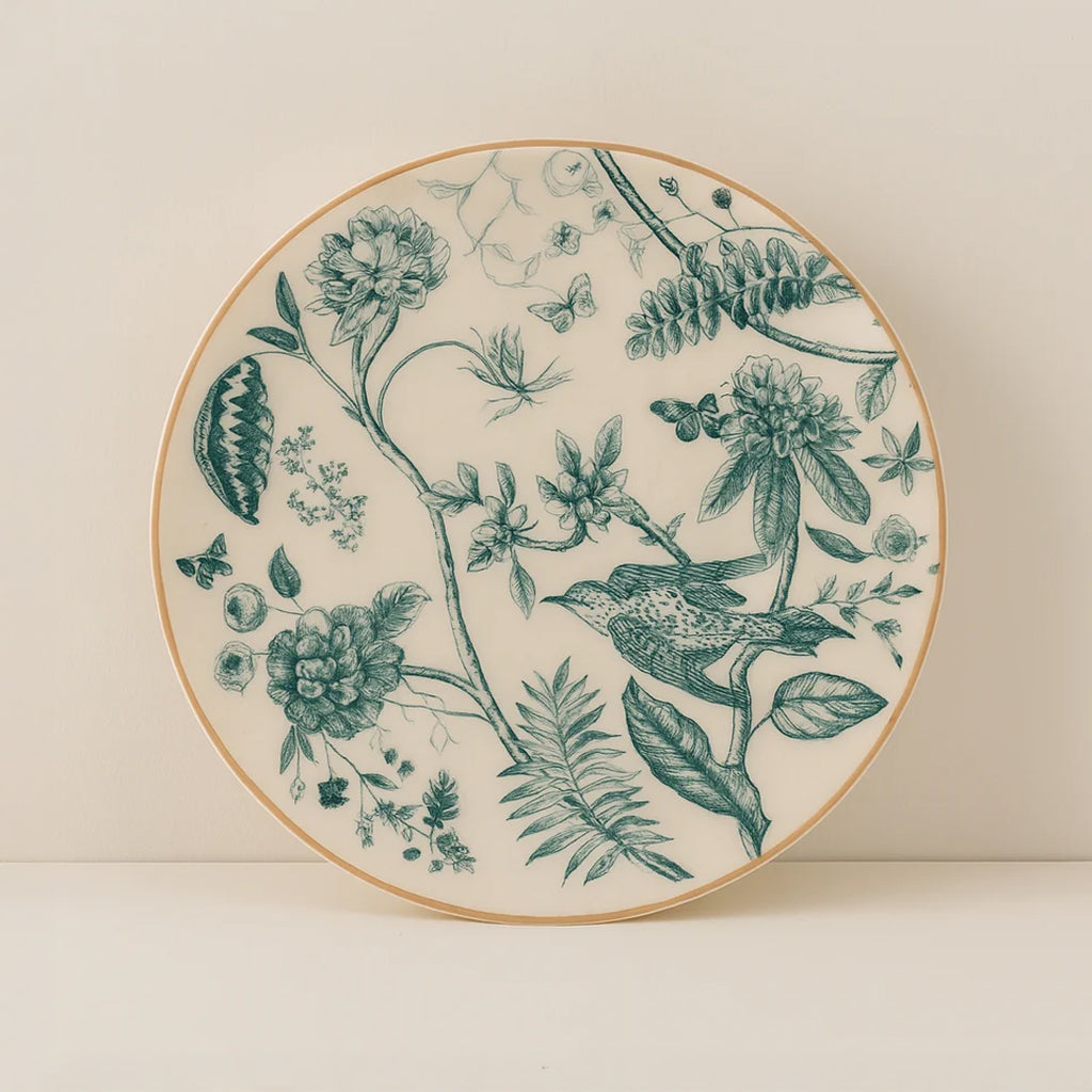 Set of 6 Dinner Plates - Botanic - 27 cm - Porcelain