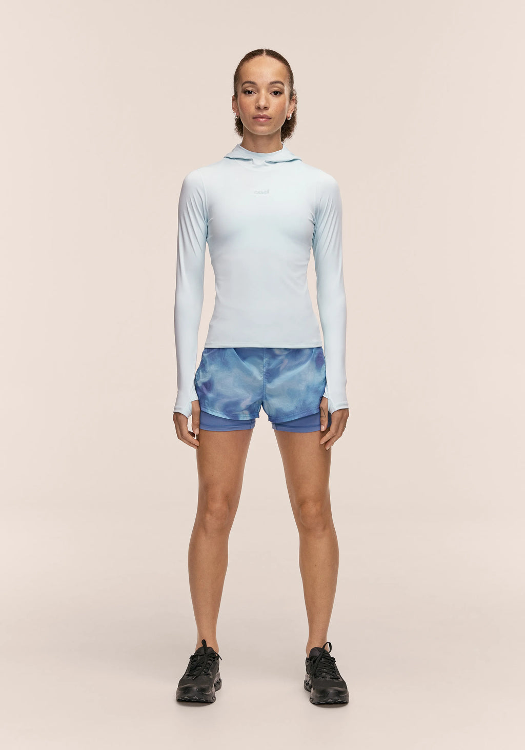 Breeze Printed Running Short  - Breeze Blue Shadow