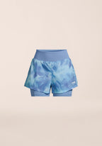 Breeze Printed Running Short  - Breeze Blue Shadow