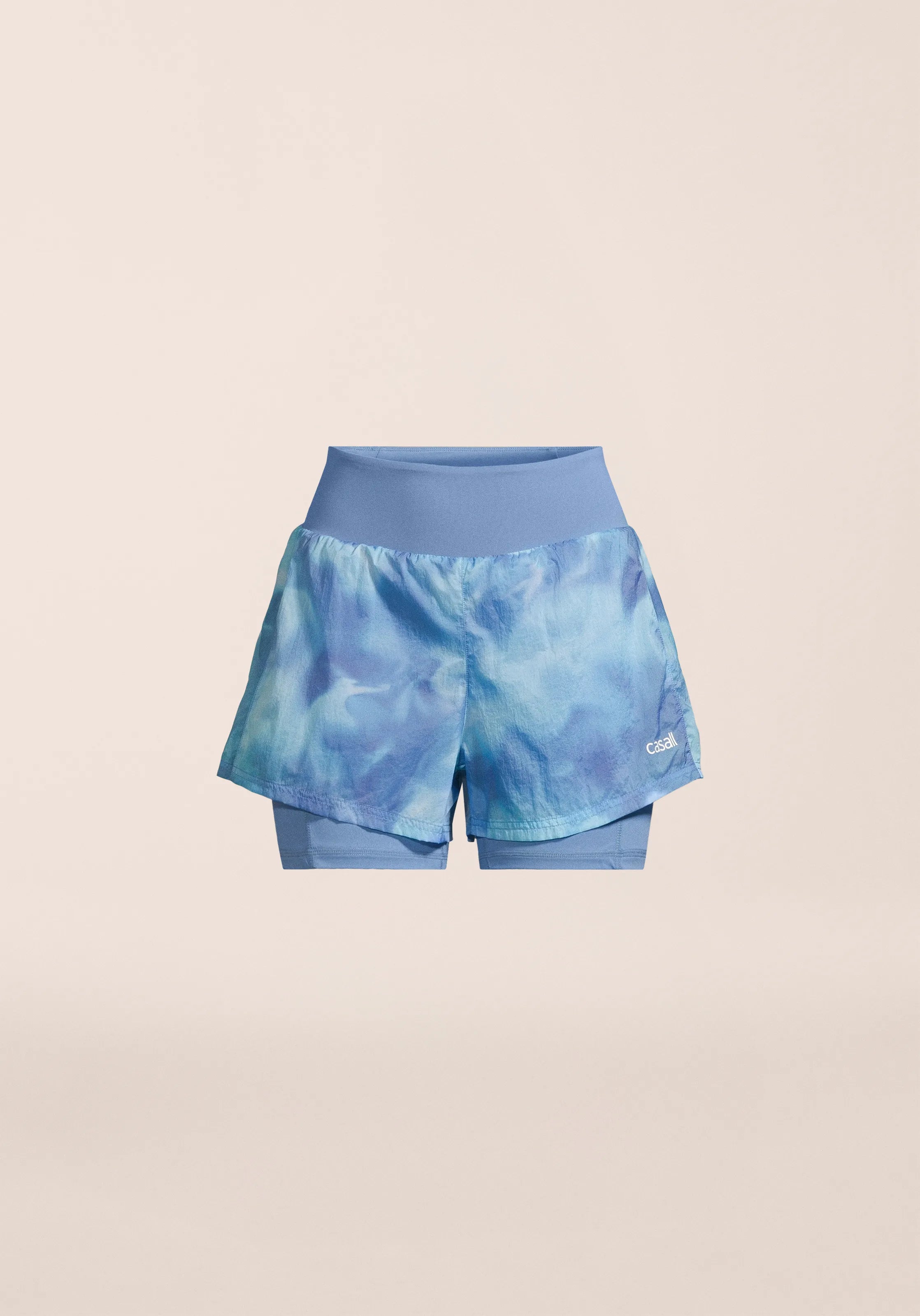 Breeze Printed Running Short  - Breeze Blue Shadow