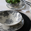 Set of 6 Deep Plates - Florali - 20.5 cm - Stoneware - Black