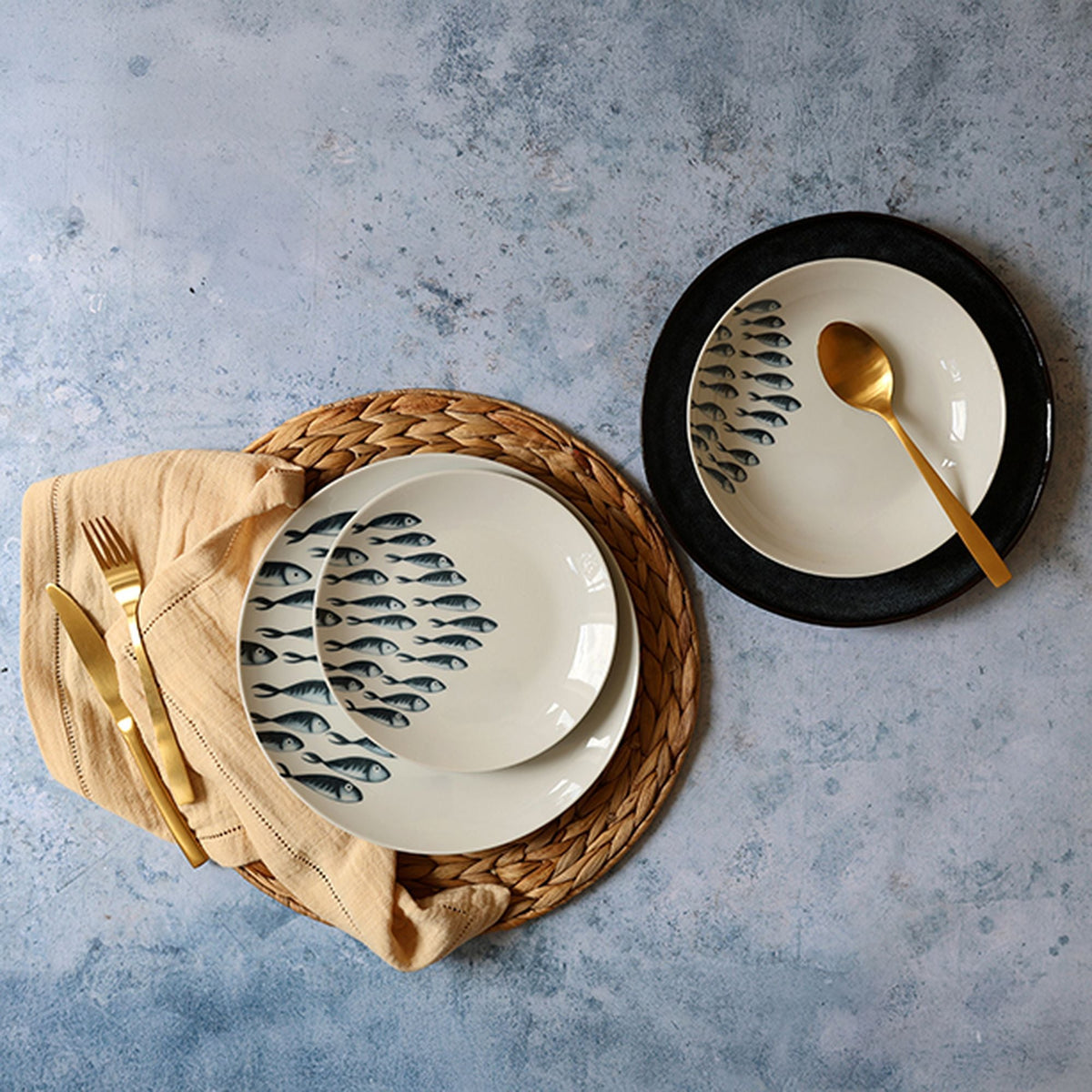 Lot De 6 Assiettes Creuses - Pescare - 20Cm - Porcelaine