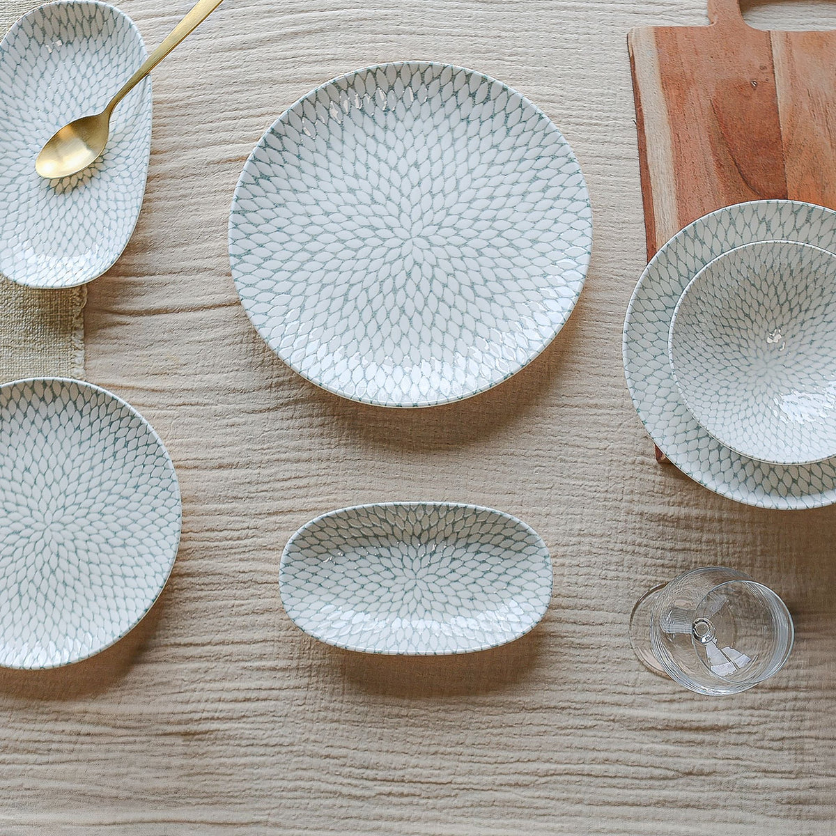 Set of 6 Jasmine porcelain soup plates - 21 cm - white